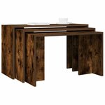 vidaXL Tables gigognes 3 Pièces chêne fumé bois d'ingénierie