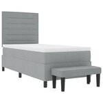 vidaXL Lit Box Spring avec Matelas & Banc Gris Clair 100x200 cm Tissu