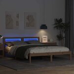 vidaXL Cadre de lit avec tête de lit Marron 150 x 200 cm Pin massif