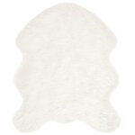 vidaXL Tapis en fausse Tafalla Blanc 50 x 80 cm Polyester