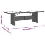 vidaXL Ensemble à manger de jardin et coussins 11 Pièces beige poly rotin
