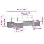 vidaXL Set de canapé de jardin 6 pièces avec coussins beige poly rotin