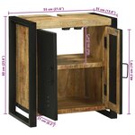 vidaXL Cabinet pour lavabo avec porte Marron Bois de manguier massif