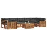 vidaXL Ensemble de canapés d'extérieur 8 Pièces Naturel et Anthracite