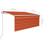 vidaXL Auvent rétractable automatique store 3 5x2 5 m Orange et marron