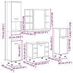 vidaXL Ensemble de meubles salle de bain 4 Pièces bois d'ingénierie