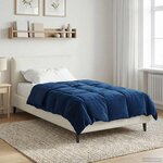 vidaXL Duvet complet toute l'année Bleu foncé 135 x 220 cm Microfibre