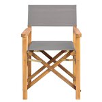 vidaXL Chaise de directeur Marron et gris clair Bois de teck massif