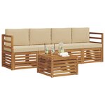 vidaXL Ensemble de canapés d'extérieur 5 Pièces Naturel et Beige