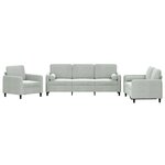 vidaXL Ensemble de canapés 3 Pièces avec coussins gris clair velours