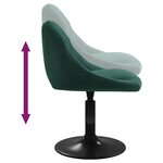 vidaXL Chaises pivotantes à manger lot de 6 vert foncé velours