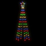 vidaXL Arbre de Noël cône 108 LED Colorées 70x180 cm