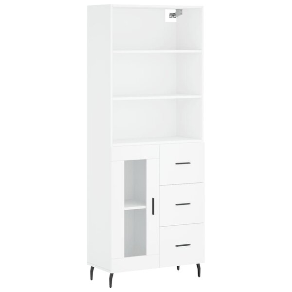 vidaXL Buffet haut Blanc 69 5x34x180 cm Bois d'ingénierie