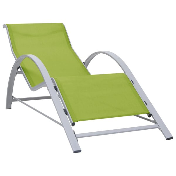 vidaXL Chaise longue textilène et aluminium vert