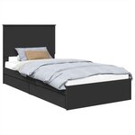 vidaXL Lit de Rangement Noir 100 x 200 cm Bois d'ingénierie