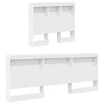 vidaXL Tête de lit de rangement Blanc 90 cm Bois d'ingénierie