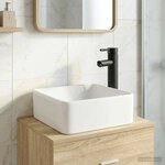 vidaXL Lavabo de salle de bains Noir Mat 49 x 37 x 14 cm métal