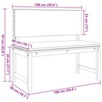 Ensemble de Jardin Bistro 3 Pièces avec Coussins en Bois d'Acacia