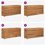 vidaXL Lit surélevé 150x40x72 cm bois de teck recyclé et acier