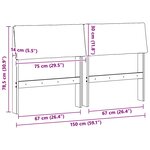vidaXL Tête de lit capitonnée Gris clair 150 cm Pin massif