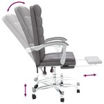 Chaise fauteuil siège pivotante de inclinable de bureau informatique étude similicuir gris 02_0024251