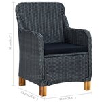 vidaXL Ensemble à manger d'extérieur 7Pièces et coussins résine tressée