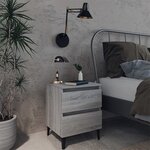 vidaXL Tables de chevet pieds en métal 2 Pièces Sonoma gris 40x35x50 cm