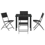 vidaXL Ensemble de salle à manger pour jardin Pliant 5 Pièces Noir