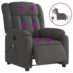 vidaXL Fauteuil inclinable de massage électrique gris foncé tissu