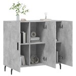 vidaXL Buffet gris béton 90x34x80 cm bois d'ingénierie