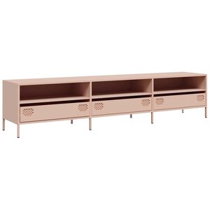 vidaXL Meuble TV rose 202x39x43 5 cm acier laminé à froid