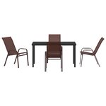 Ensemble de Salle à Manger de Jardin 5 Pièces vidaXL Marron Textilène et Acier