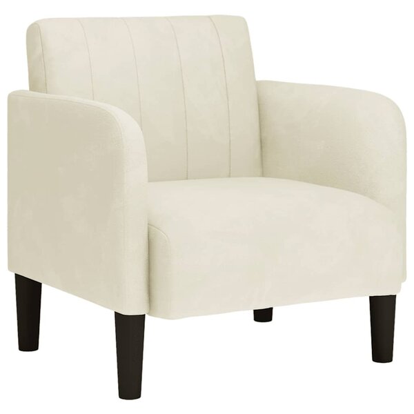 vidaXL Fauteuil avec accoudoirs crème 54 cm velours
