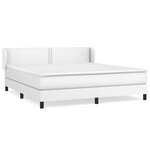 vidaXL Sommier à lattes de lit avec matelas Blanc 180x200cm Similicuir