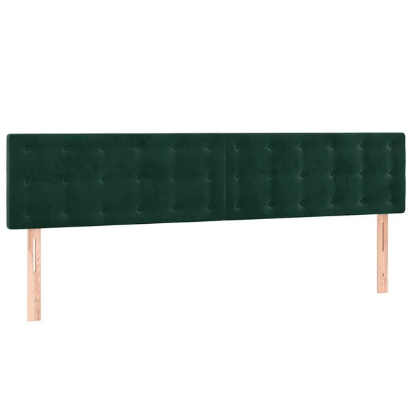 vidaXL Têtes de lit 2 Pièces Vert foncé 100x5x78/88 cm Velours