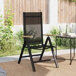 vidaXL Chaises de jardin inclinables 2 Pièces Noir 58 x 73 x 111 5 cm