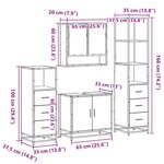 vidaXL Ensemble meubles salle de bain 4 Pièces chêne fumé bois ingénierie