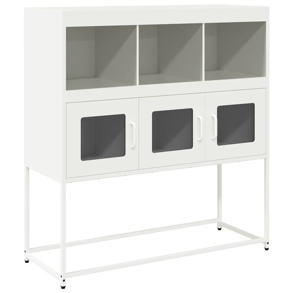 vidaXL Buffet blanc 100 5x39x107 cm acier laminé à froid