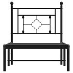 vidaXL Cadre de lit métal sans matelas avec tête de lit noir 75x190 cm