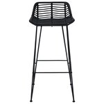 vidaXL Tabouret de bar 2 Pièces Noir 44 x 46 x 91 cm Rattan et Acier