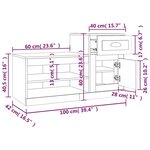 vidaXL Armoire à chaussures gris béton 100x42x60 cm bois d'ingénierie