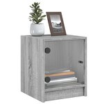 vidaXL Tables de chevet et portes vitrées 2Pièces sonoma gris 35x37x42cm