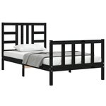 vidaXL Cadre de lit sans matelas noir 100x200 cm bois massif de pin