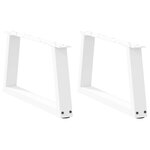 vidaXL Pieds de table basse en forme de V  2 pièces  blanc  60 x (30-31 3) cm  acier
