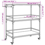vidaXL Chariot cuisine chêne marron 100 5x50x105 cm bois d'ingénierie