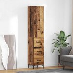 vidaXL Haut Armoire Bois Ancien 69 5 x 34 x 180 cm Bois d'ingénierie