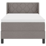vidaXL Lit à ressorts avec tête de lit Taupe 200 x 90 cm tissu