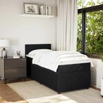 vidaXL Sommier à lattes de lit avec matelas Noir 100x200 cm Velours