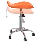 vidaXL Chaise pivotante de salle à manger Orange Similicuir