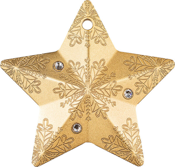 Pièce de monnaie en Argent 5 Dollars g 31.1 (1 oz) Millésime 2023 Holiday Ornament SNOWFLAKE STAR (PRÉCOMMANDE)
